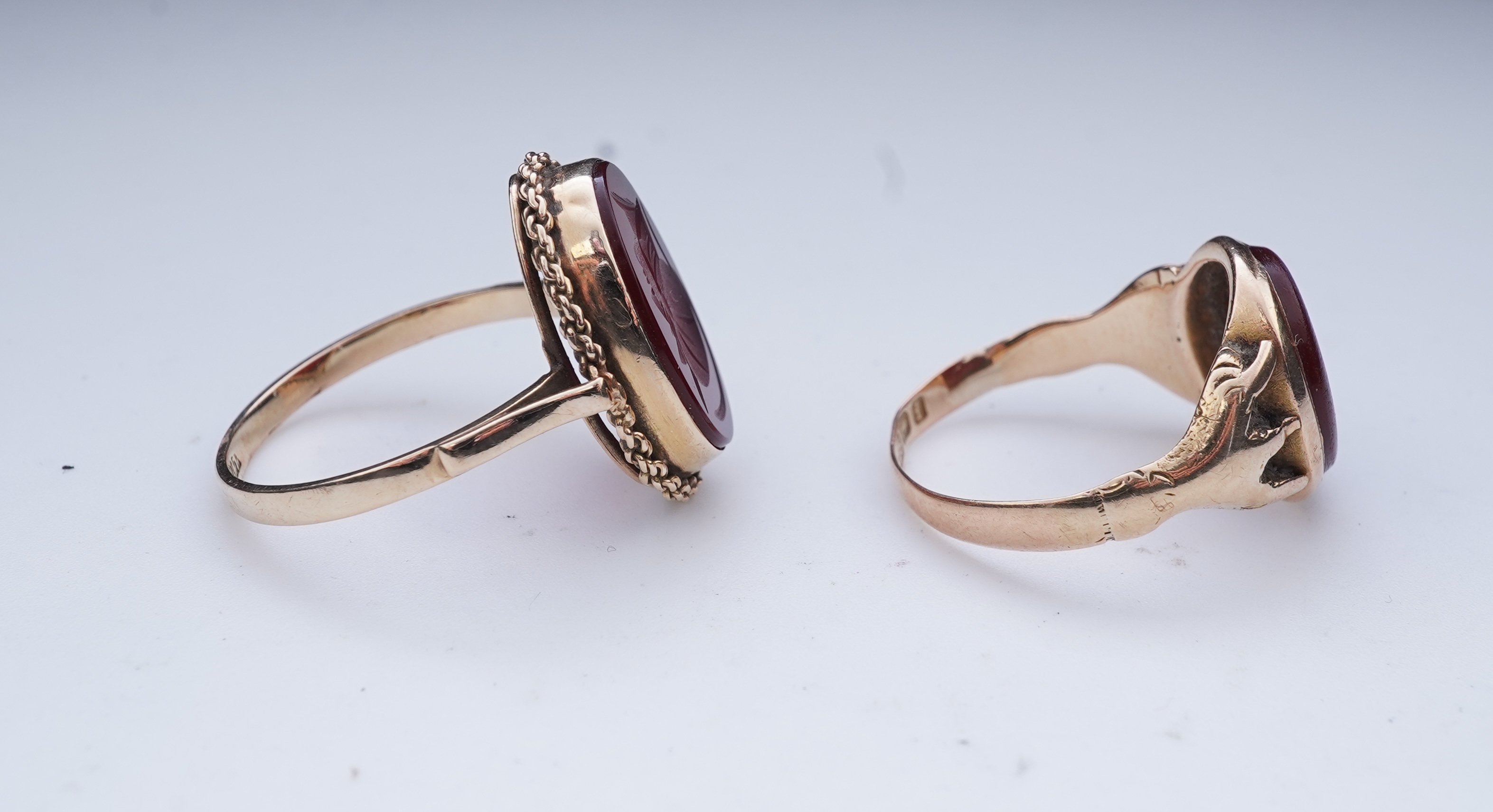 Two hardstone rings